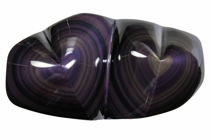 Polished Rainbow Obsidian Double Heart - Mexico #362225